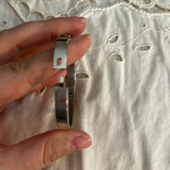 Vintage Mexico Silver Various Genuine Opals Bangle Bracelet - Picture 7 of 15